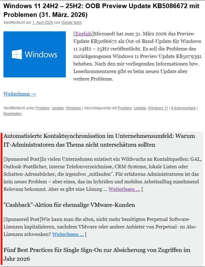 Werbeblock Startseite