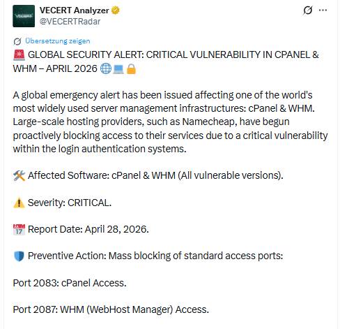cPanel Schwachstelle