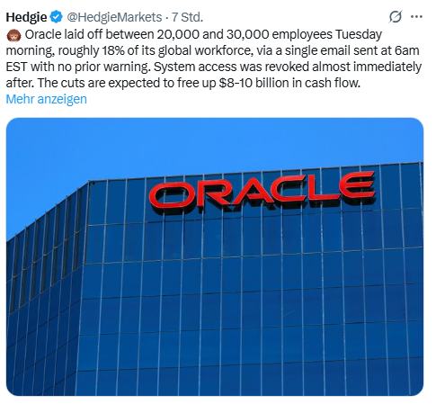 Oracle Entlassungen
