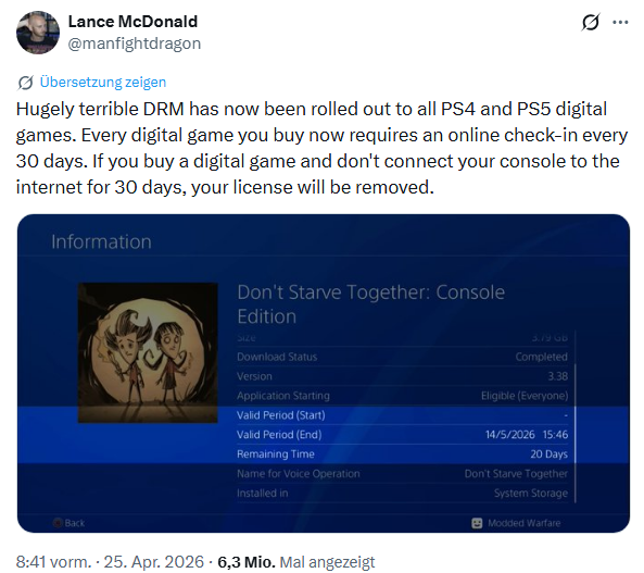 Sony PlayStation Lizenz-Validierung 