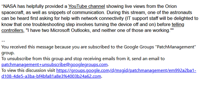 Artemis II: Outlook-Probleme