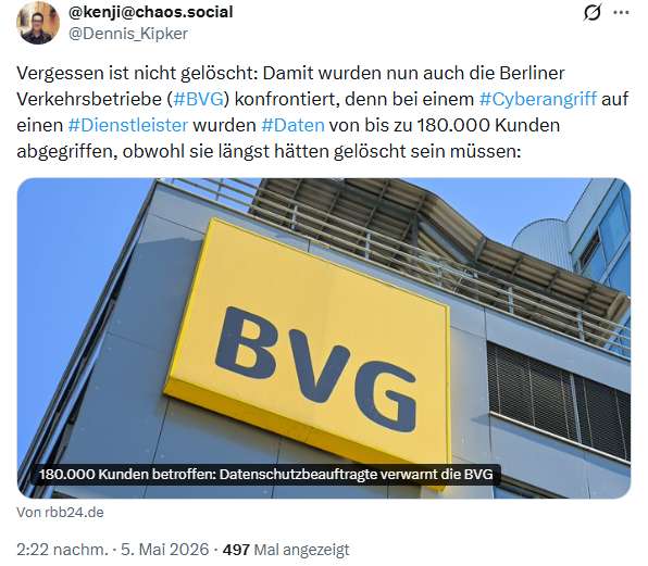 BVG-Vorfall und DSGVO-Verwarnung