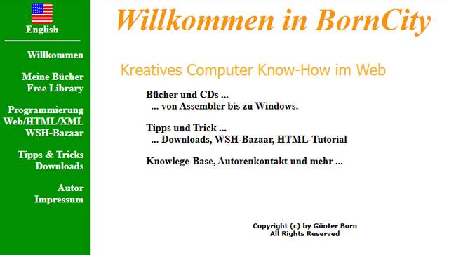 Webauftritt Borncity.de 