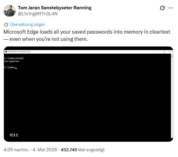 Edge-Fail: Kennwörter im Klartext im Memory