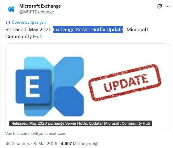 Exchange Update Mai 2026
