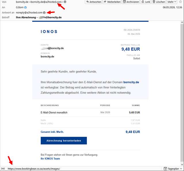 IONOS-Phishing-Mail