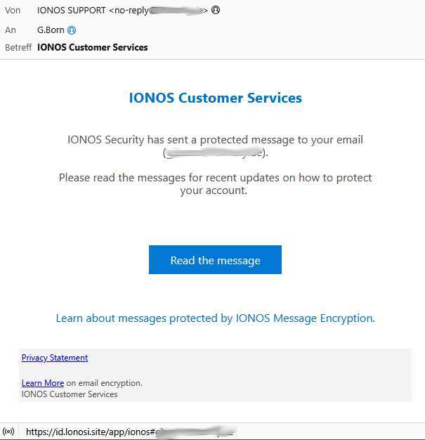 IONOS-Phishing-Mail