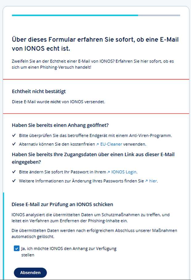 IONOS-Validator-Ergebnis