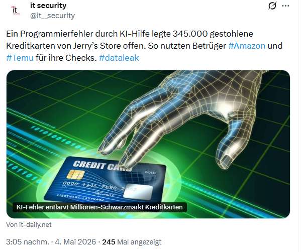 KI-Bug für zu Datenleck