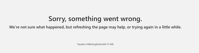 MS365 Sorry-Error