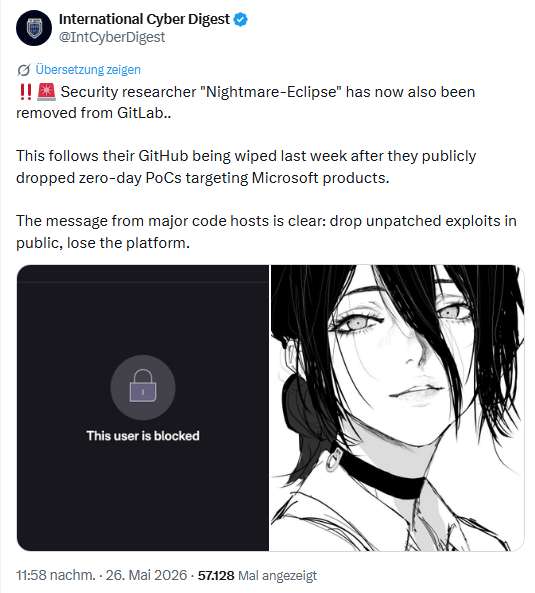 Nightmare Eclipse auf GitLab gebannt