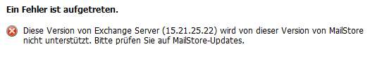 Mailstore-Fehlermeldung