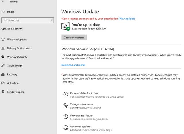 Upgrade auf Windows Server 2025