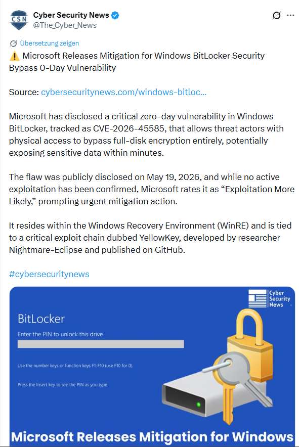 Bitlocker YellowKey-Mitigation