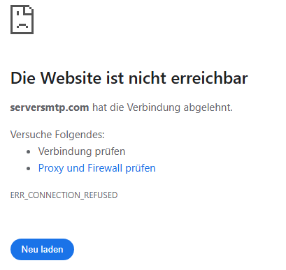 serversmtp.com nicht erreichbar