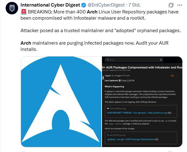 ARCH AUR compromised