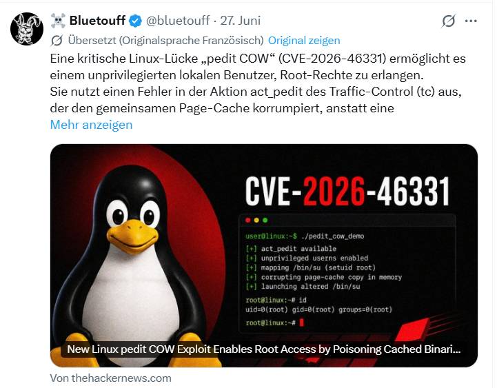Linux pedit COW