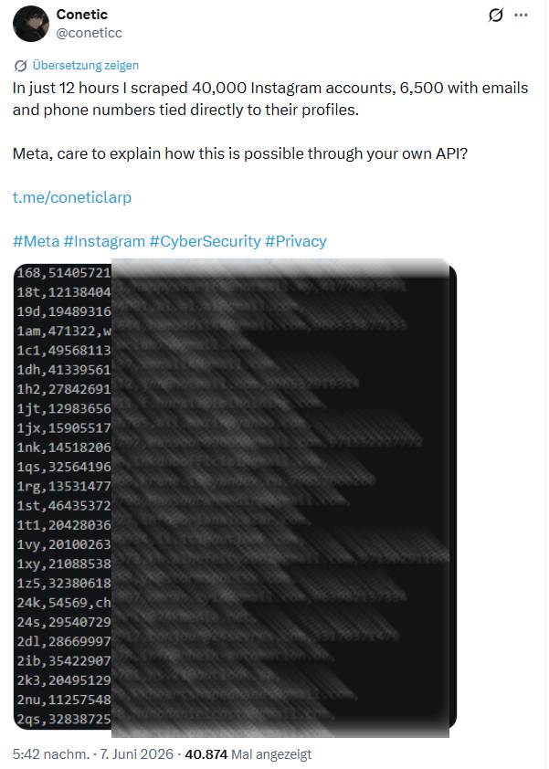 Meta Instagram-Leak