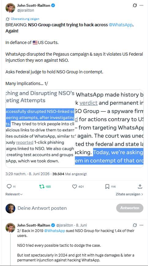 Meta-WhatsApp-Hack durch NSO-Group