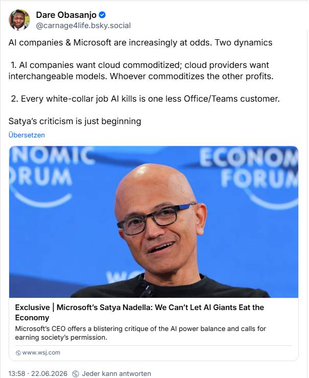 Microsoft-Nadelle über AI-Giganten