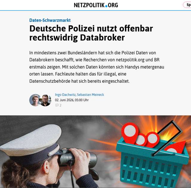 Polizei kauft rechtswidrig Daten bei Brokern