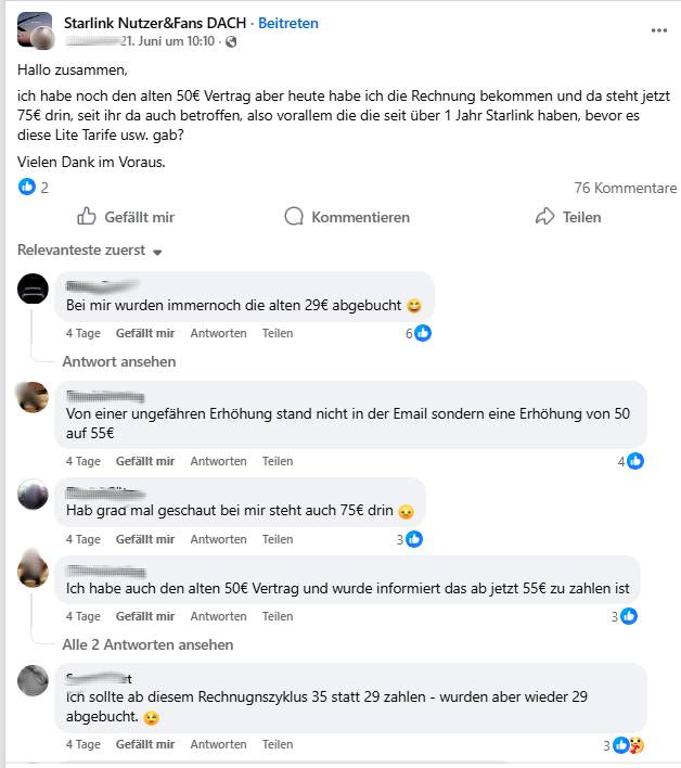 Starlink Preisanpassung