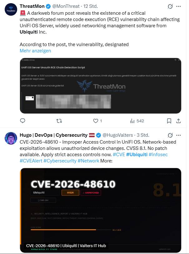 Ubiquity Schwachstellen
