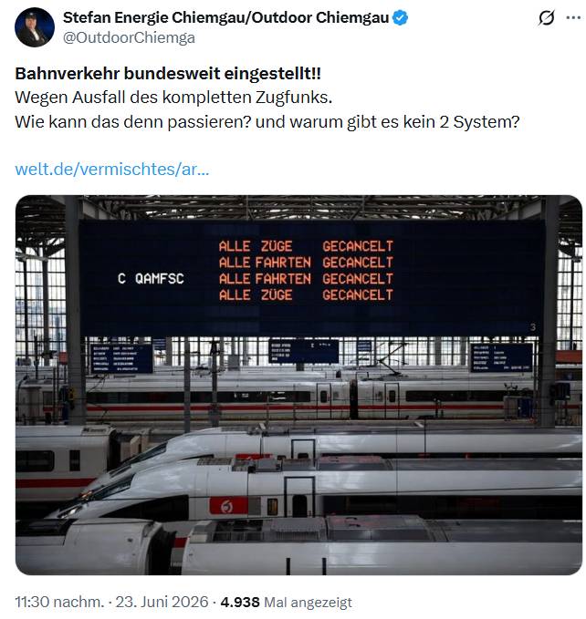 Zugfunk-Störung