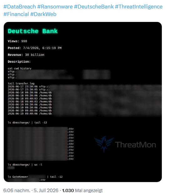 Deutsche Bank-Ransomeware-Angriff?
