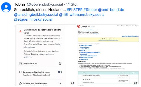 Elster-Problem 30.Juli 2026