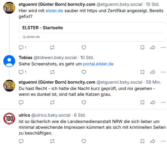 Elster-Portal SSL-Diskussion