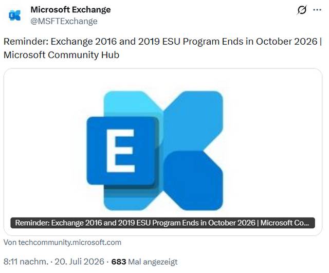 Exchange 2016/2019 EOL