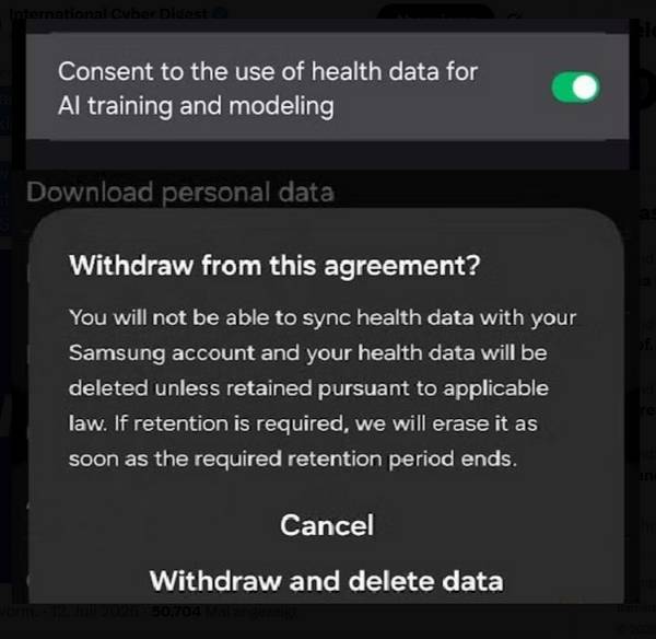 Samsung Health AI-Consent