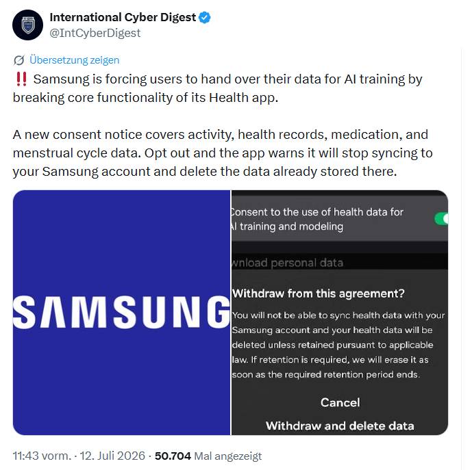 Samsung Health-App AI-Consent