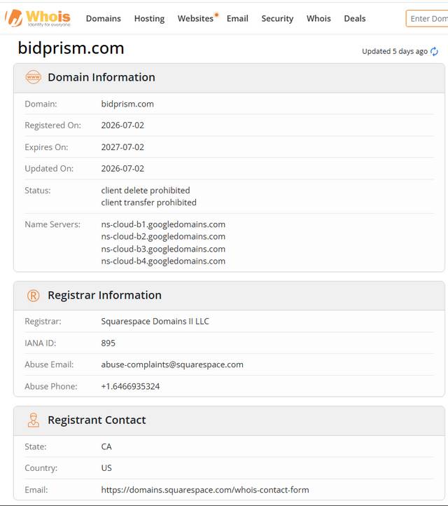 Whois bidprism.com