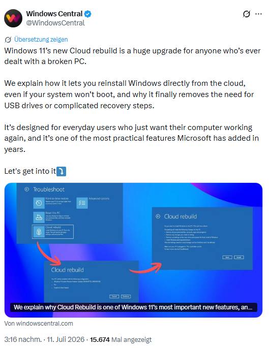 Windows 11 Cloud Rebuild