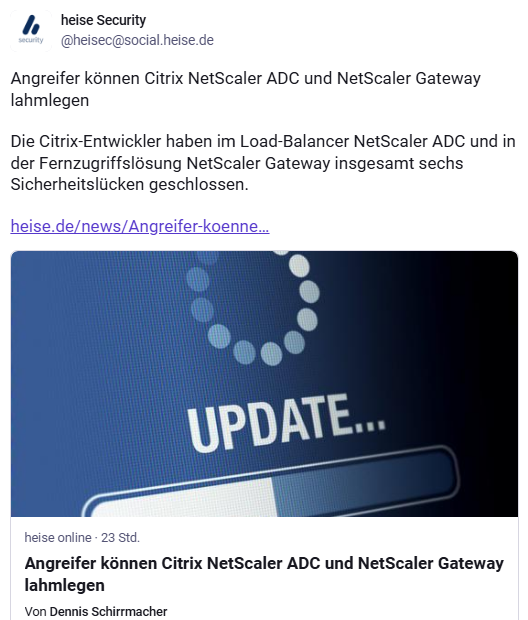 Citrix Netscaler ADC Schwachstelle