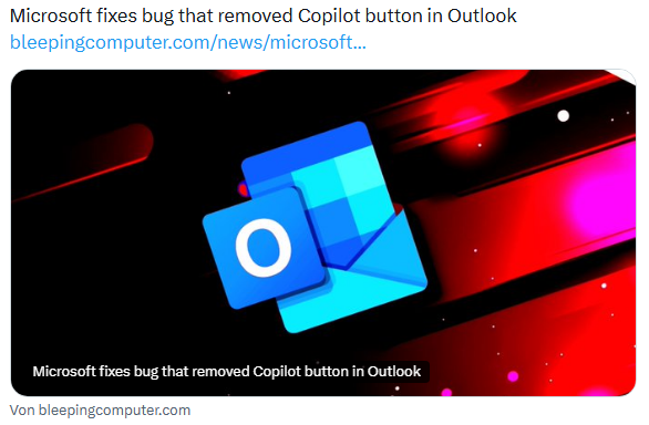 Outlook Copilot-Bug