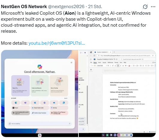 AIOS KI-Betriebssystem von Microsoft