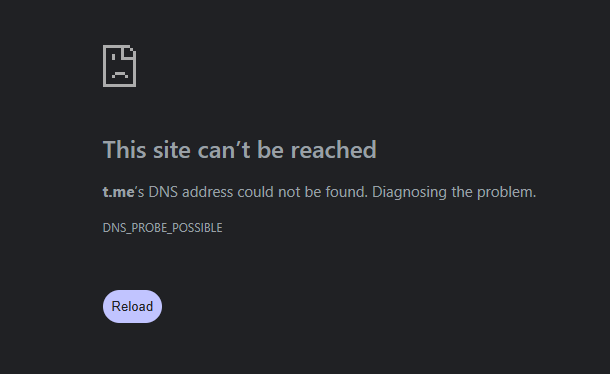 Telegram can't be reached