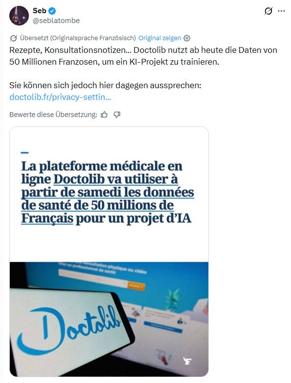 Doctolib France: AI-Training mit Daten