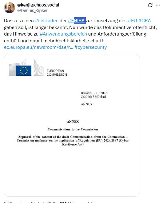 ENISA-Leitlinien CRA