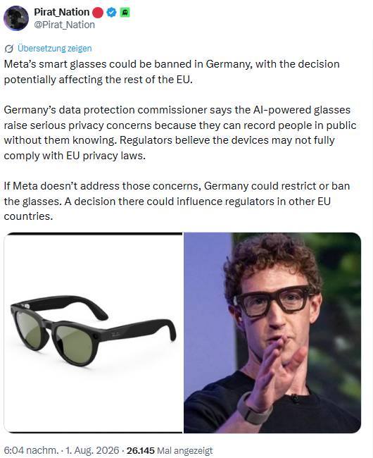 Meta Smart Glass EU-Bann