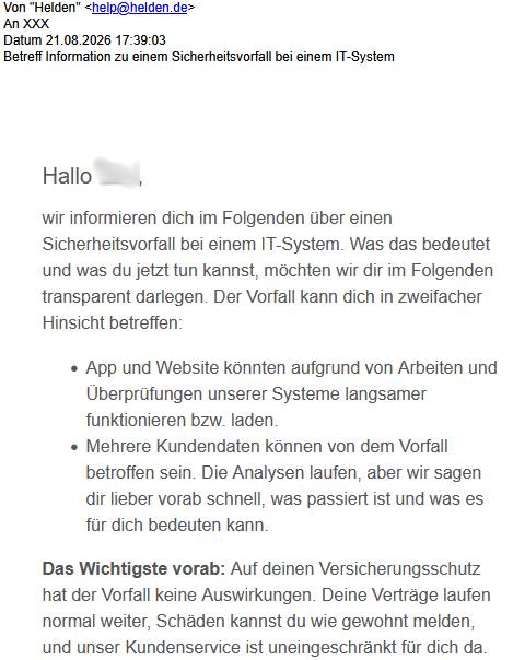 helden.de-Nachricht