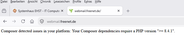 Freenet Mail-Störung