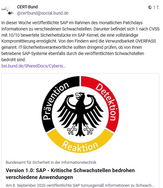 BSI-SAP-Alert