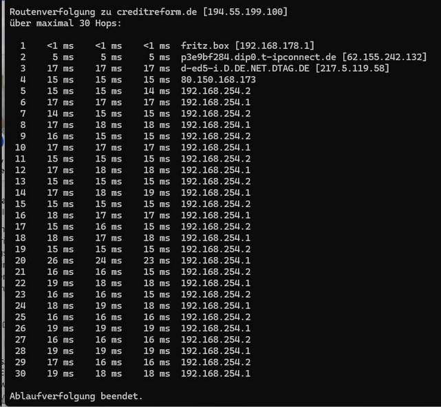Creditreform DNS-Routing broken