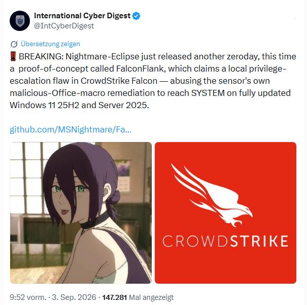 CrowdStrike Falcon 0-day
