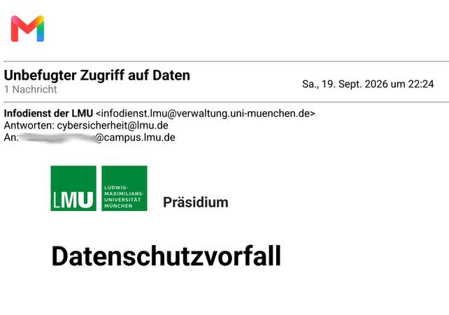 LMU-Datenschutzvorfall LMU-Datenschutzvorfall